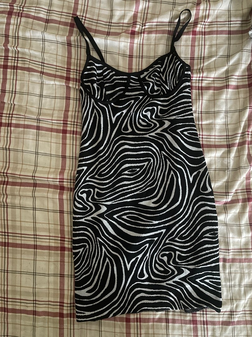 ZEBRA PRINT MINI DRESS WITH LACED UP BACK