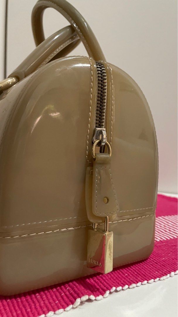 Auth Furla candy bag (small not micro) (Category: Luxury Bags & Wallets) located in Paranaque City. Submitted by shoplittleryle (Listing ID 1307456225, Image 3). Description: Ink marks inside only.