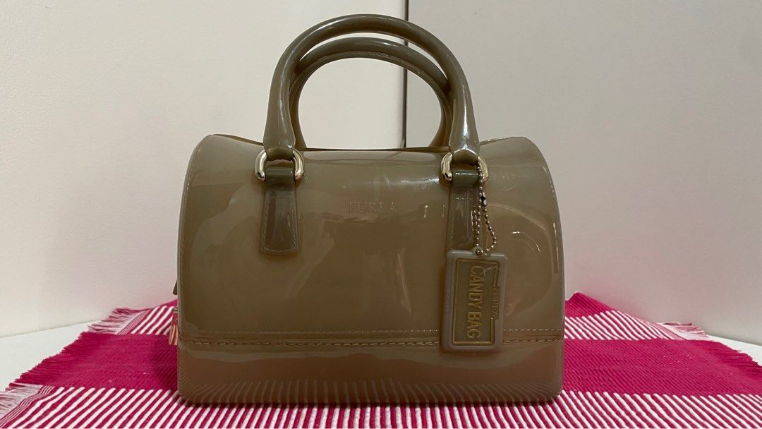 Auth Furla candy bag (small not micro) (Category: Luxury Bags & Wallets) located in Paranaque City. Submitted by shoplittleryle (Listing ID 1307456225, Image 1). Description: Ink marks inside only.