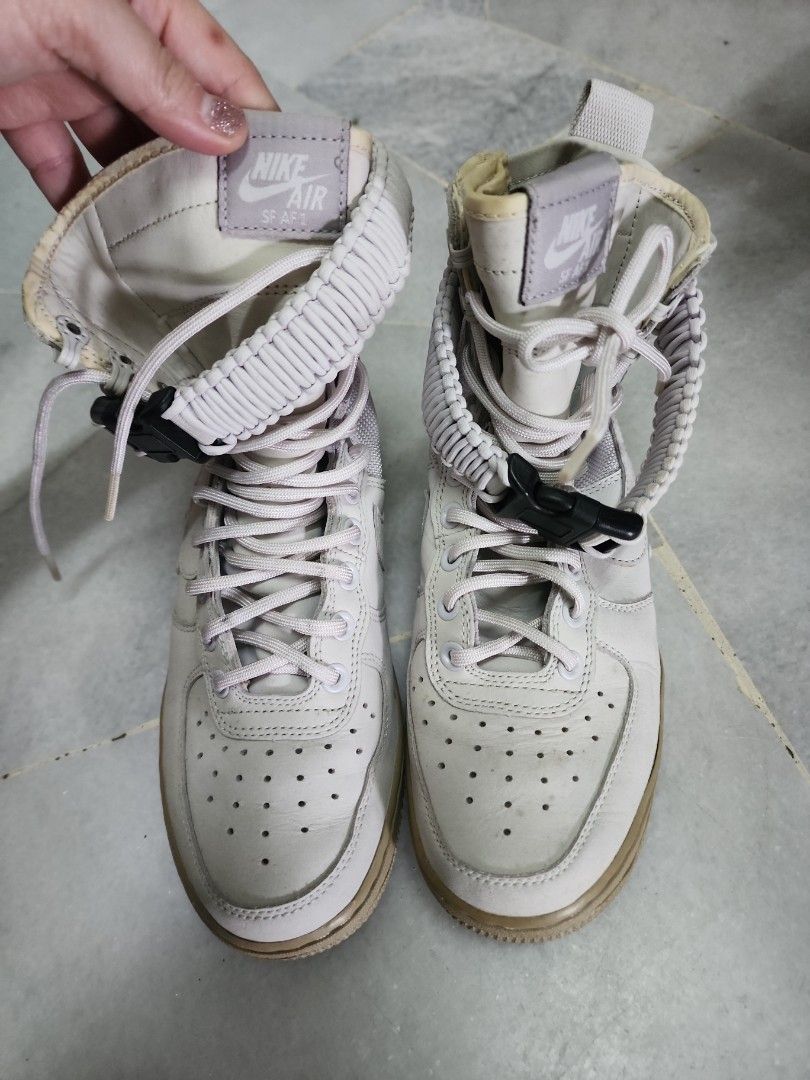 Authentic Nike WMNS SF AF1 high cut grey shoe Sail White White 857872 001
