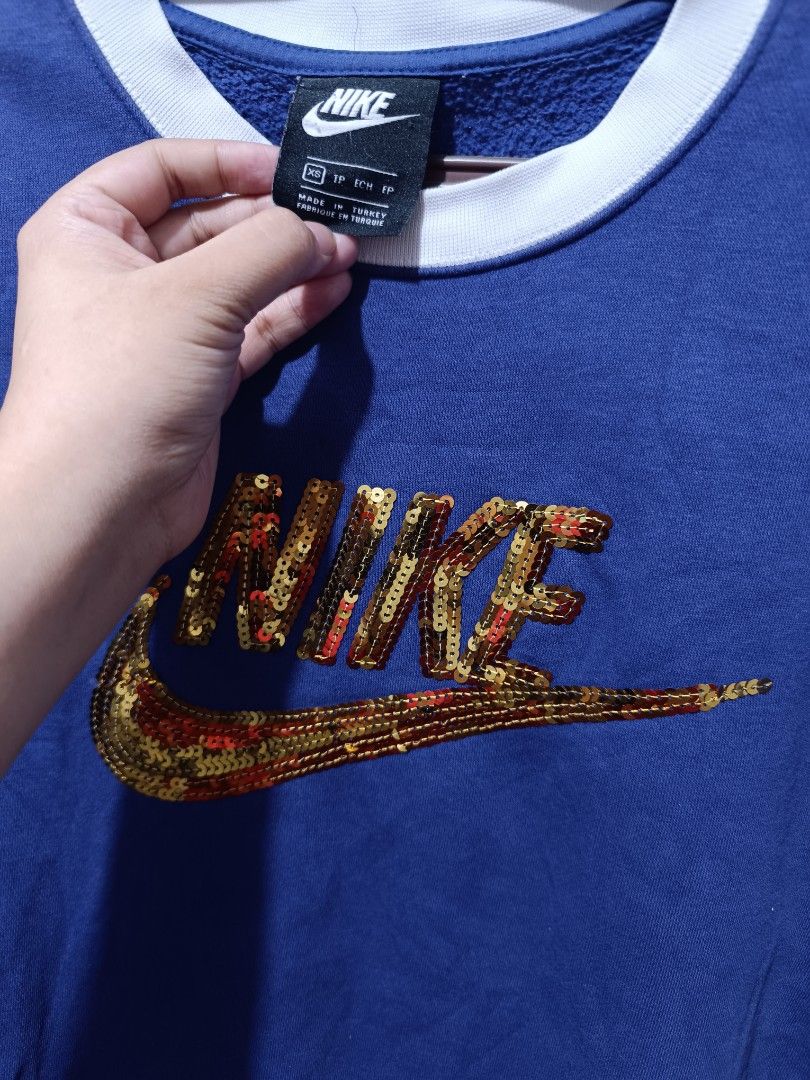 Nike Glam Dunk Sequin Logo Pullover Sweater Sweatshirt for Men or Women Rare and authentic