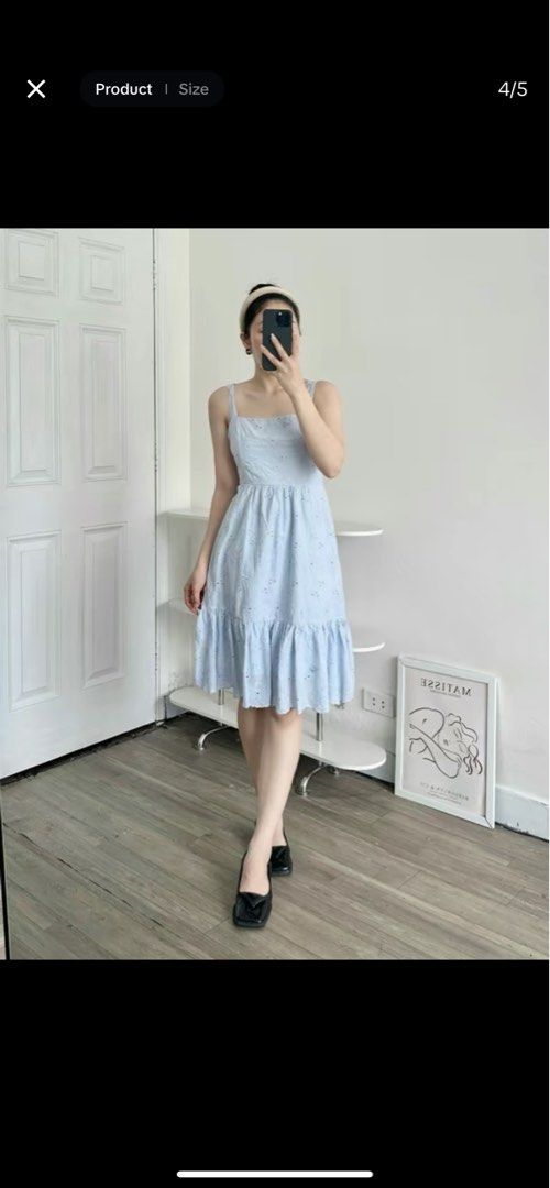 Baby blue eyelet dress cheap