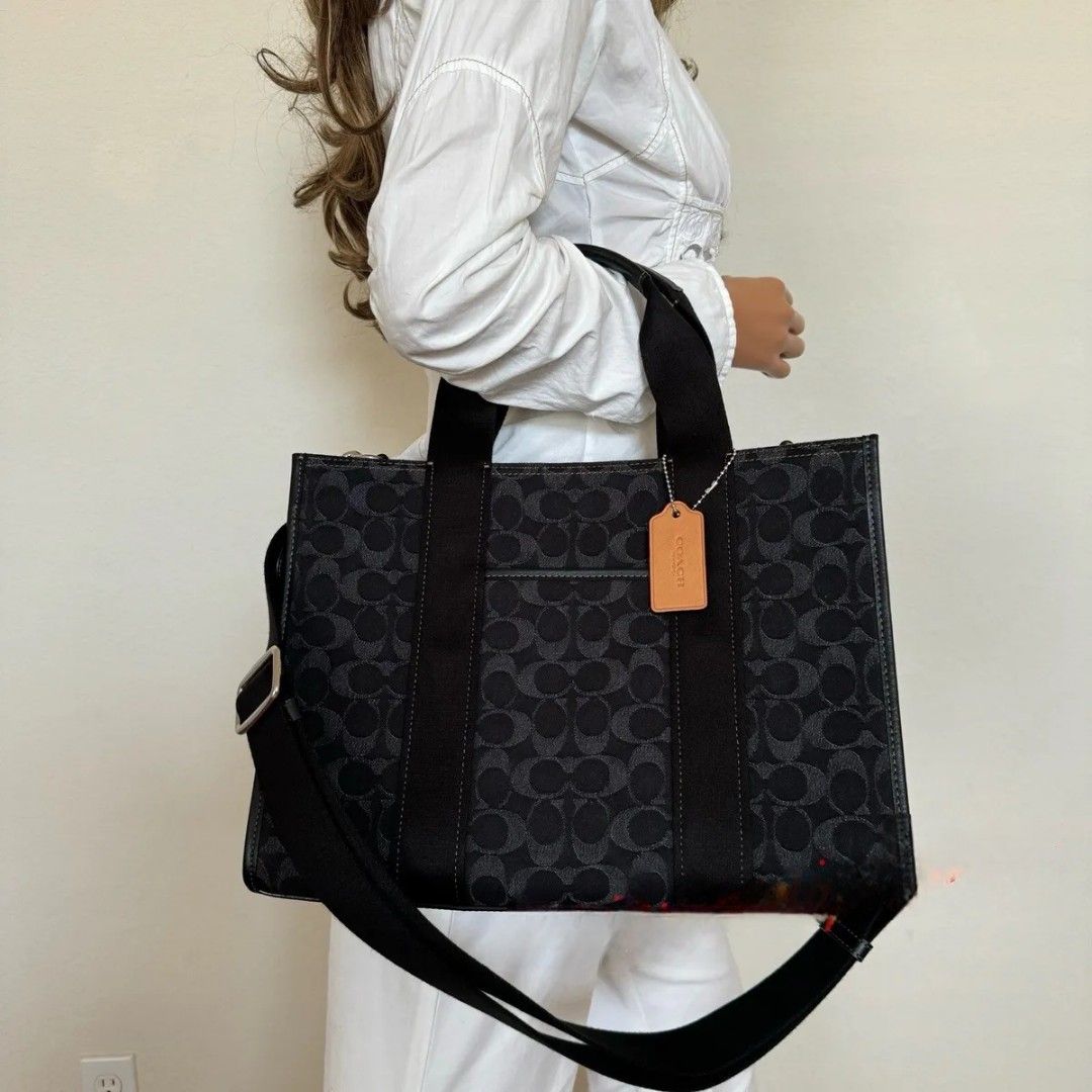 Coach denim canvas tote shop