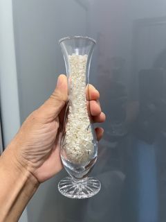 Crystal vase with glass beads