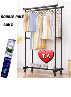 Double pole clothes rack