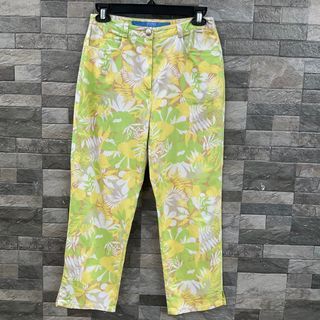 ESCADA Sports floral trouser pants summer ankle slits highwaisted L34 X W28 inch