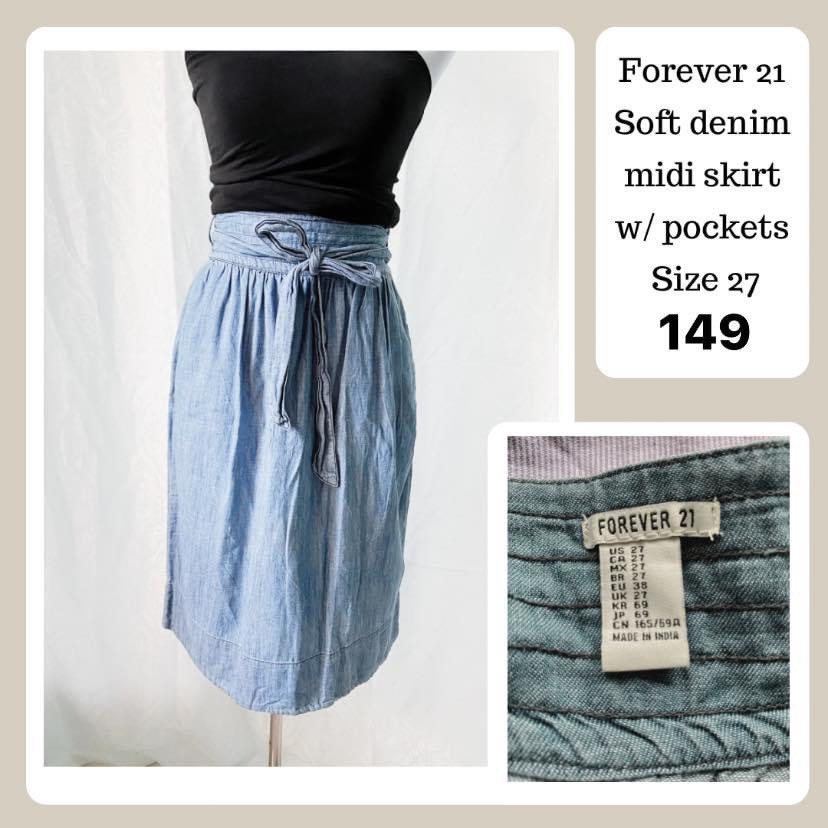 Forever 21 denim midi skirt clearance