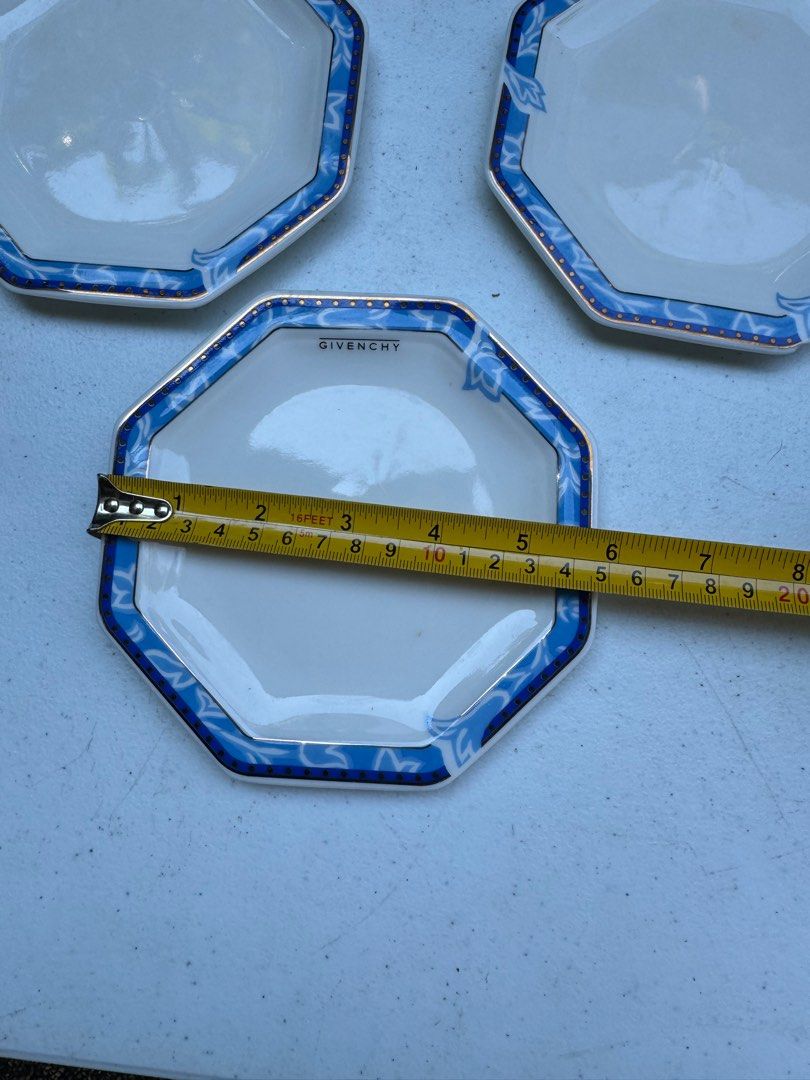 Four pieces octagon givenchy bread plates (Category: Dinnerware & Cutlery) located in Davao. Submitted by parteawares2 (Listing ID 1307428997, Image 3). Description: Four pieces octagon bread plate givenchy ₱300.00/ piece with gold gilt .