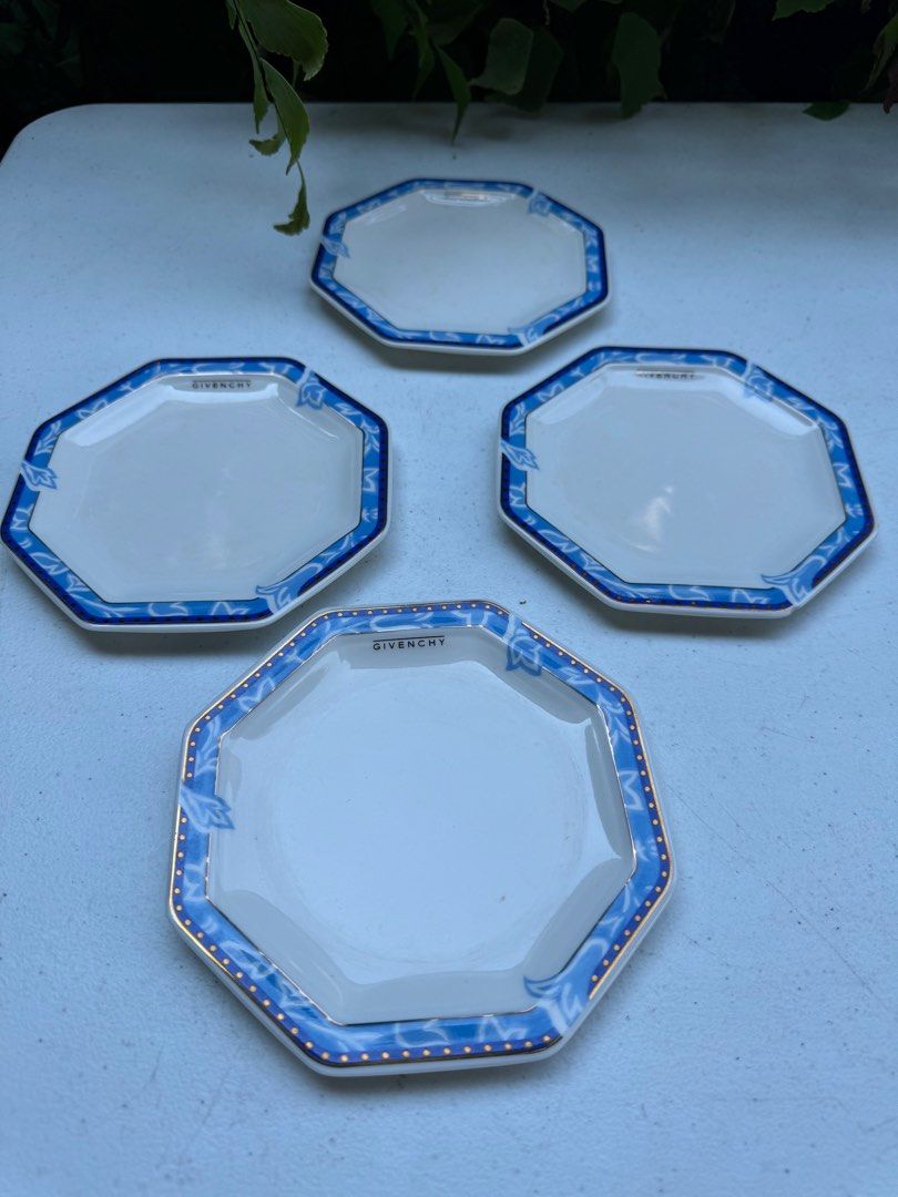 Four pieces octagon givenchy bread plates (Category: Dinnerware & Cutlery) located in Davao. Submitted by parteawares2 (Listing ID 1307428997, Image 2). Description: Four pieces octagon bread plate givenchy ₱300.00/ piece with gold gilt .