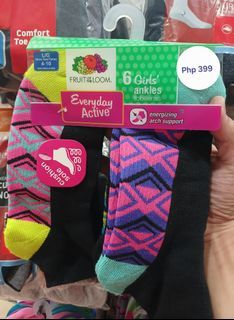 FRUOT OF THE LOOM (Girls Ankle Socks 6pairs)