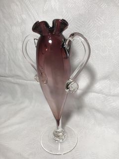 Glass Purple Hand Blown Vase