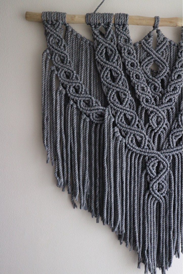Gray Macrame Wall Hanging (Category: Wall Decor) located in Quezon City. Submitted by loveworn (Listing ID 1307429105, Image 2). Description: .