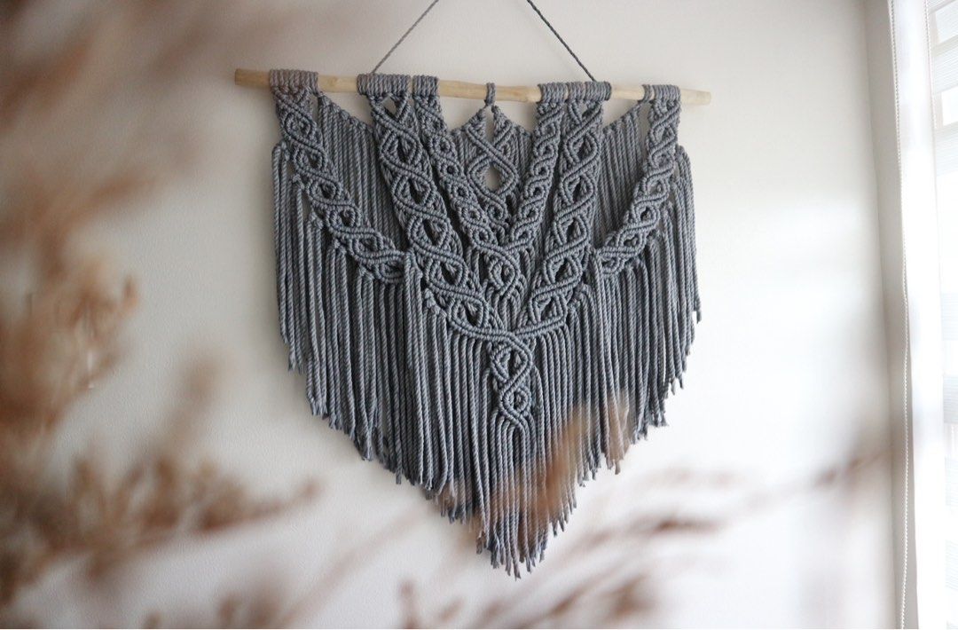 Gray Macrame Wall Hanging (Category: Wall Decor) located in Quezon City. Submitted by loveworn (Listing ID 1307429105, Image 1). Description: .