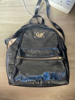 Guess Croco Black Backpack (Small Size)