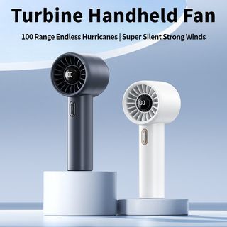 Handheld Fan USB Rechargeable Desktop Fan Strong Wind 100 Gear Wind Speed Digital Display Turbo Fan