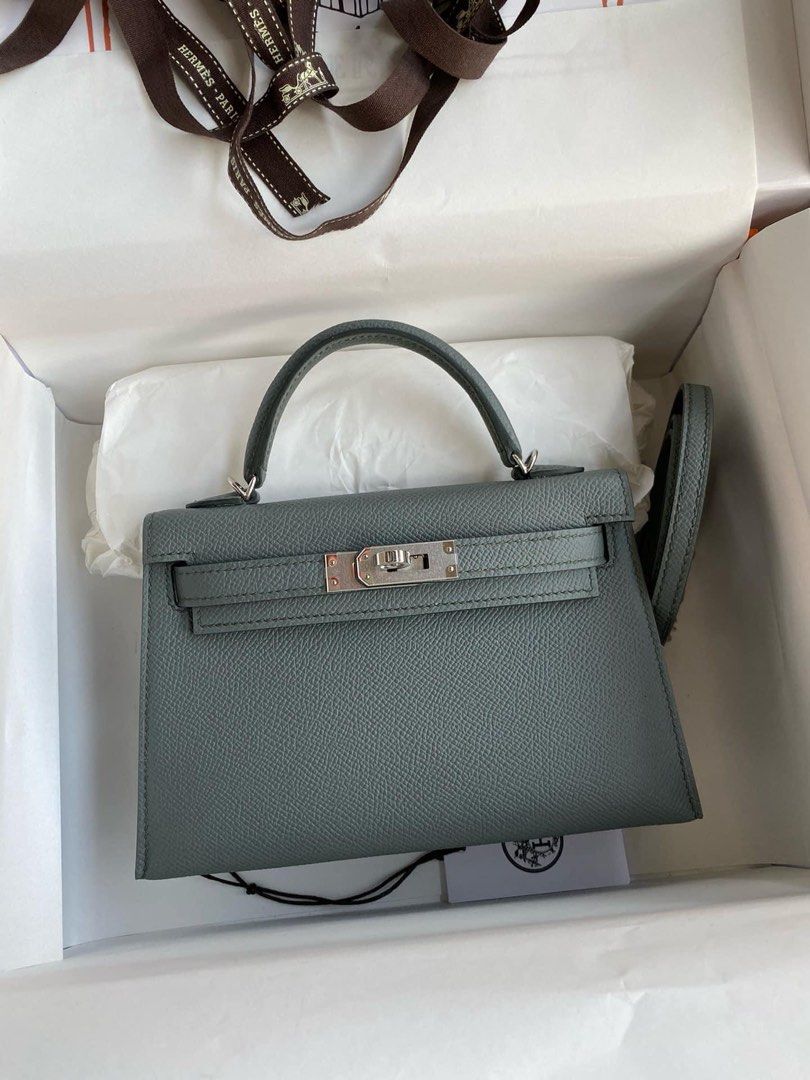 Hermes Kelly mini blue grey Luxury Bags Wallets on Carousell