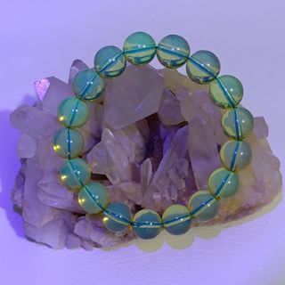 Hq premium authentic blue amber with uv reactive bracelet