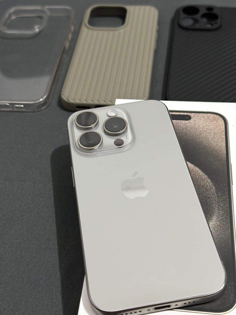 iPhone 15 pro (Category: iPhone 15 Series) located in Manila. Submitted by zappy21 (Listing ID 1307449328, Image 3). Description: iPhone 15 Pro natural titanium NTC approved 128gb 100% bh globelocked Lightly used. Super kinis. No scratches no hidden issues Check to sawa wsken hd tg installed complete inclusions unused lighting cable receipt FREE: 3 cases 1 extra easy install wsken hd tg OPEN FOR SWAP TO: iPhone 15 Pro Max only preferably natural 