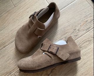 London Clogs Taupe Suede