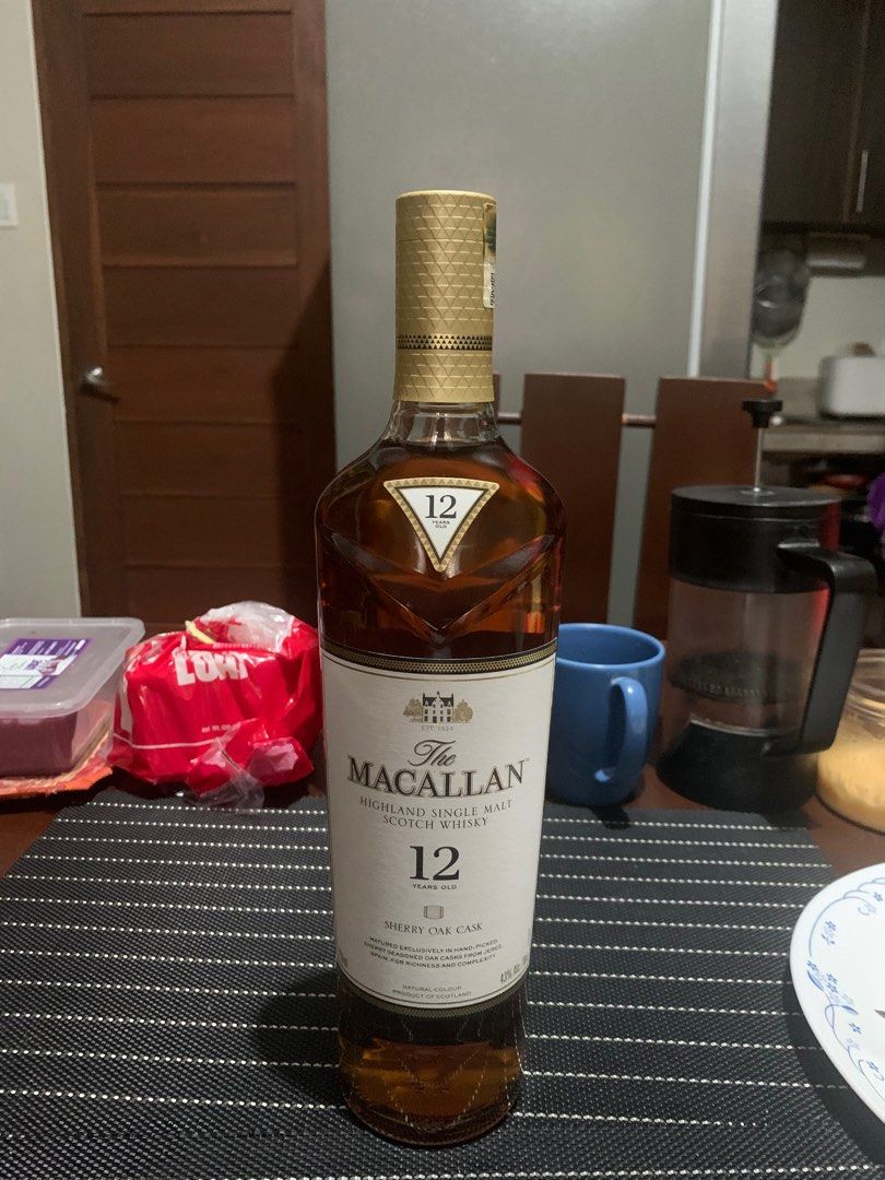 Macallan 12 Sherry US Release (no box) Single Malt (Category: Beverages) located in Taytay. Submitted by rguevars.1 (Listing ID 1307409490, Image 1). Description: a 750ml 43% abv version compared with non-US release which is 700ml and 40% abv Authentic, not fake: Cap has no gap All diagonal lines in cap are aligned Hologram seal is intact Be careful when buying online.