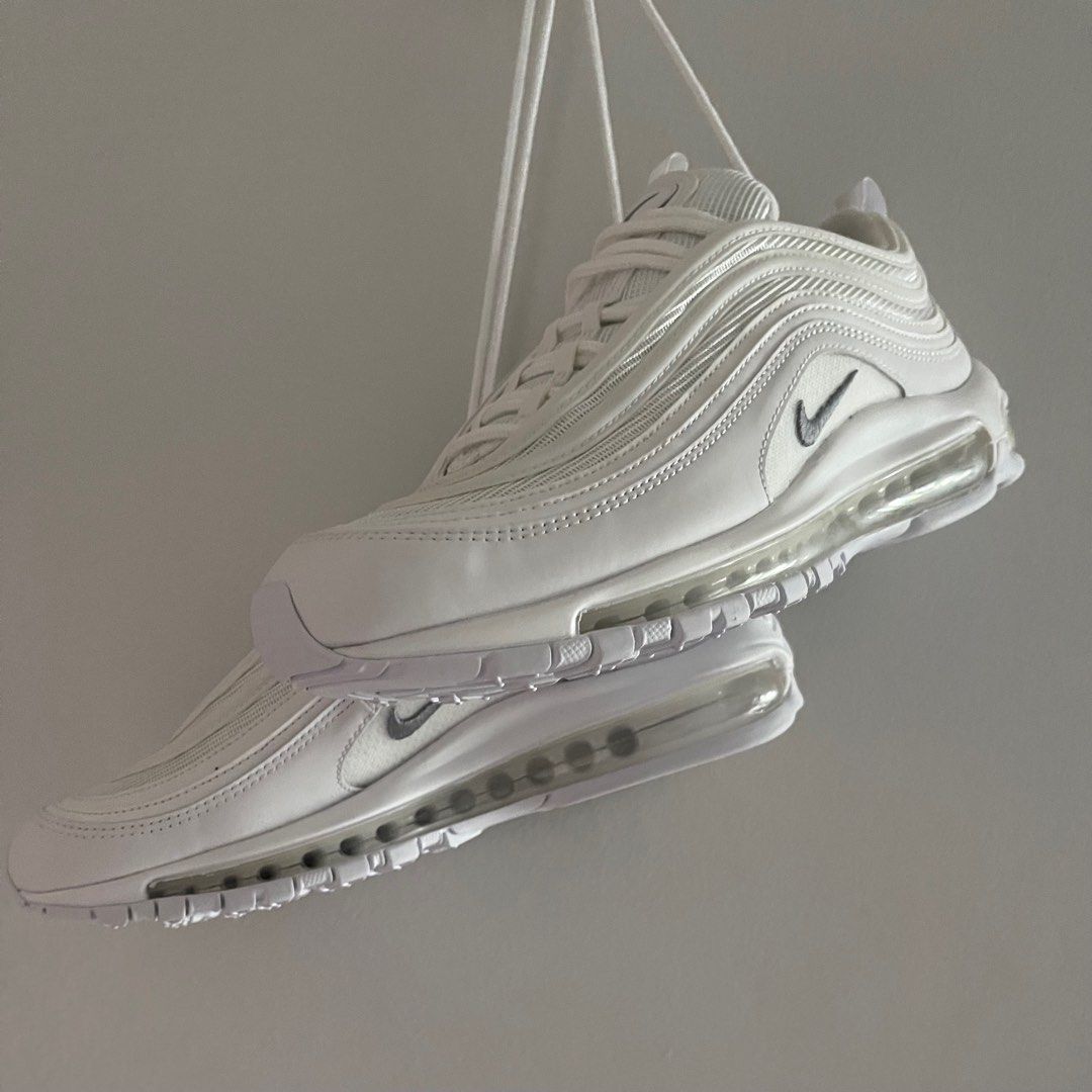 nike air max 97 triple white wolf grey