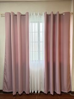 Pink Lavender 3in1 Blockout Curtain Set