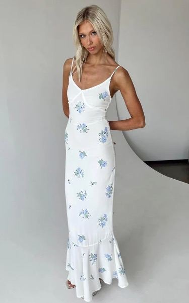 open lace back dress Let's Dance Mini Dress Blue Floral main image 0