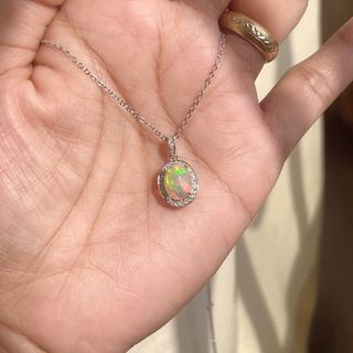 Real Opal Stone S925 Necklace