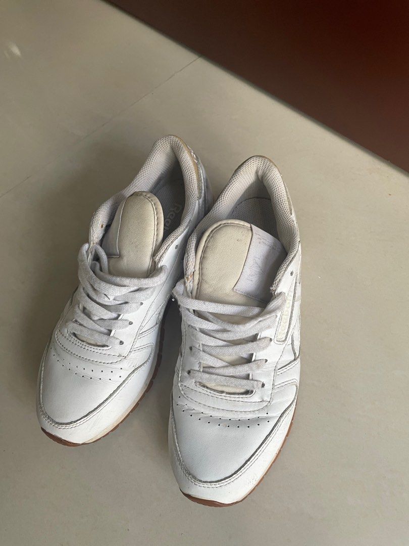 REEBOK classic glitter athletic white sneakers, Women's Fashion