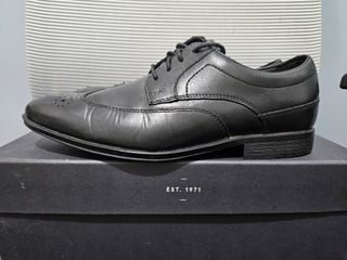 Rockport Wingtip Oxford Black Leather Shoes Mens size 7 cole haan 8 zerogrand dress sneakers formal