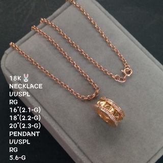 Rose Gold Ring Pendant Rolo Chain Necklace