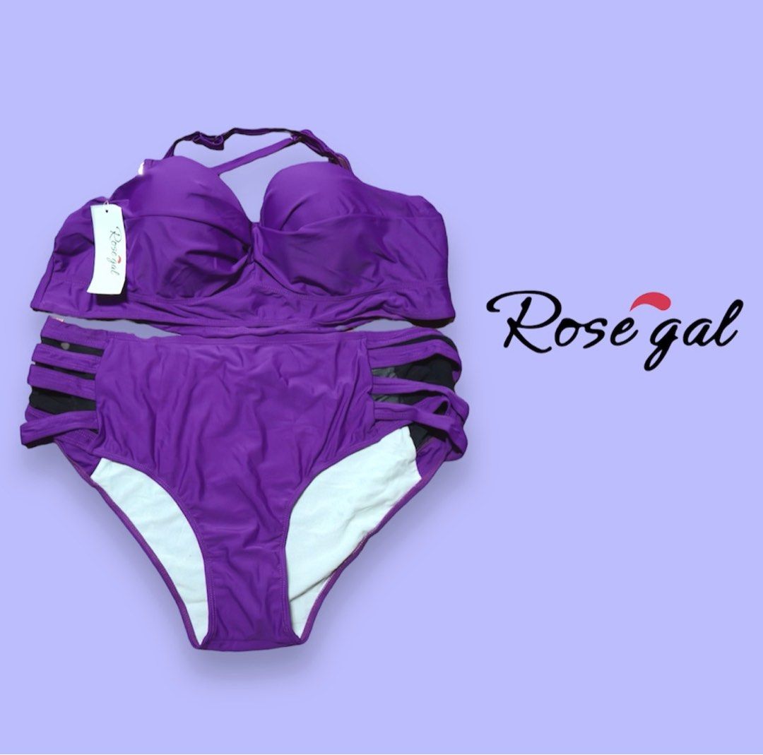 Rosegal USA Imperial Purple Underwire Corset Super Highwaist Strappy Bikini Set 4X SRP around 40 Php2 350 Women s Fashion Swimwear Bikinis Swimsuits on Carousell
