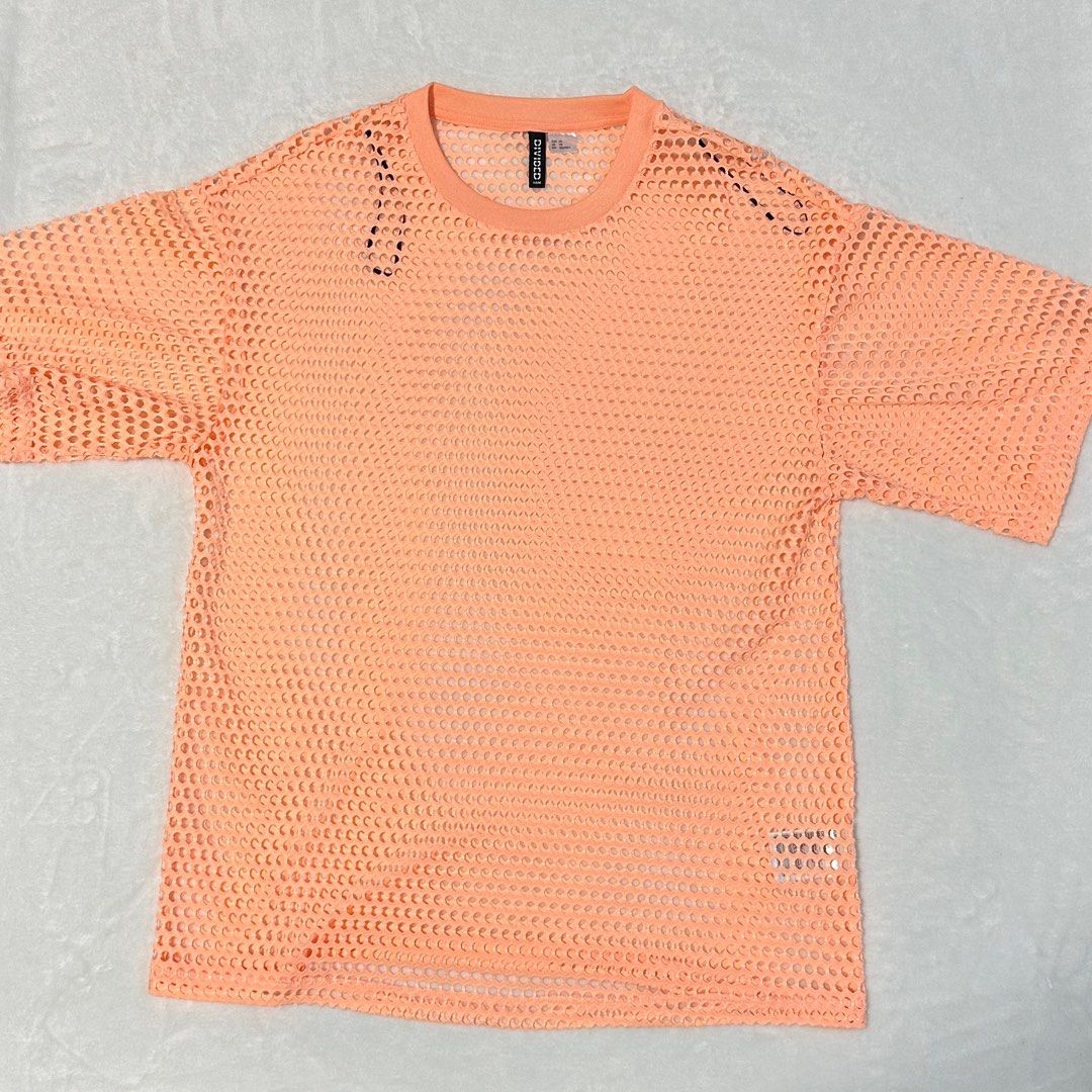 H\u0026M See Through Neon Shirt, Women's Fashion, Tops, Shirts on Carousell