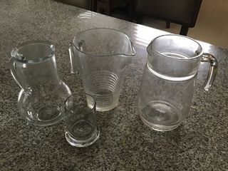 Set of Three Glass Pitchers