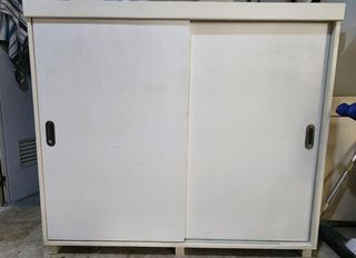 Solid Wood White Sliding Door Shoe Cabinet