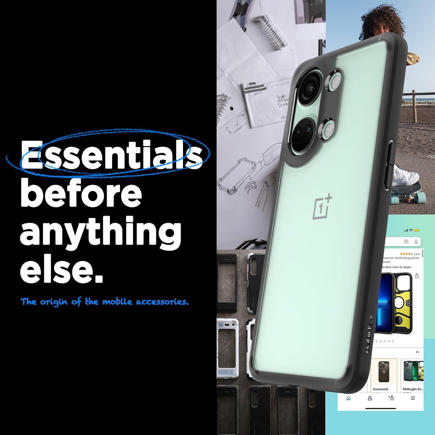 Spigen Compatible for OnePlus Nord 3 Case Ultra Hybrid Matte Black
