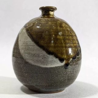 Tri-color Stoneware Bud Vase