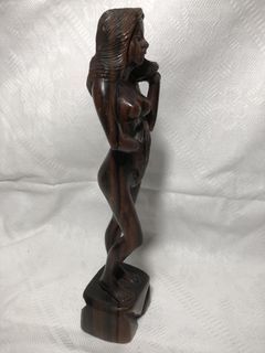 Wood Carve Nude Lady - 12in Tall