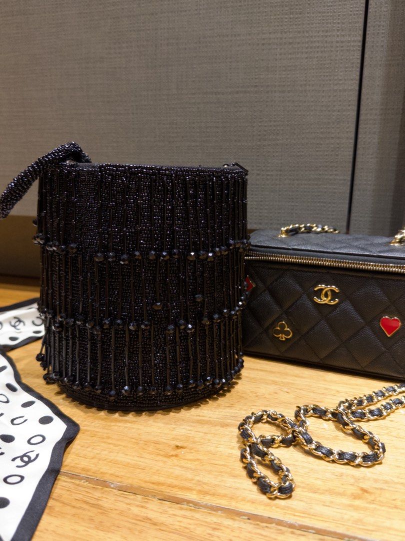 Zara black beaded bag 2025