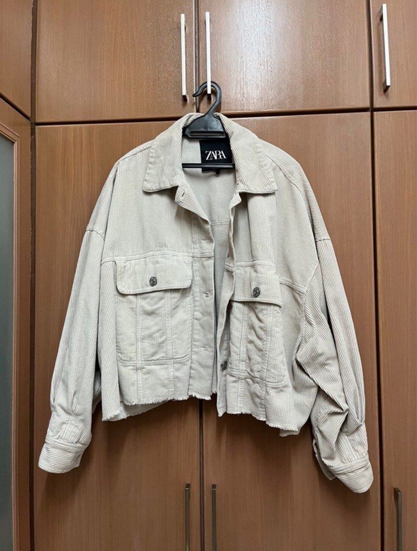 Zara cropped corduroy jacket on sale