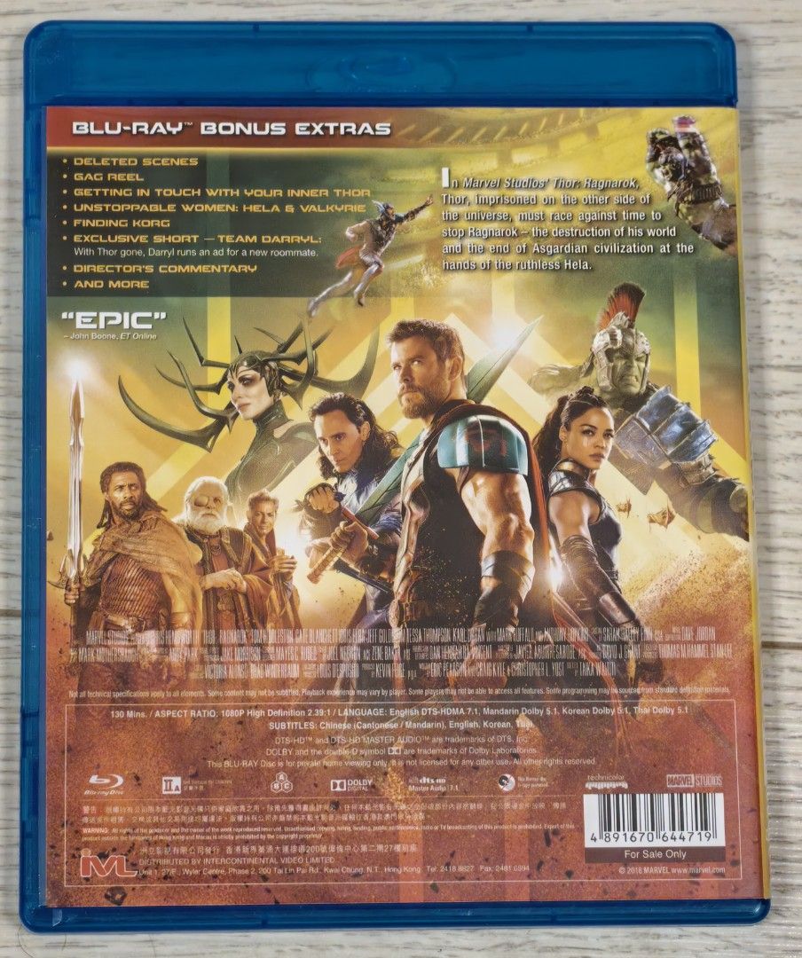 3 Thor Ragnarok blu ray CD DVD Carousell