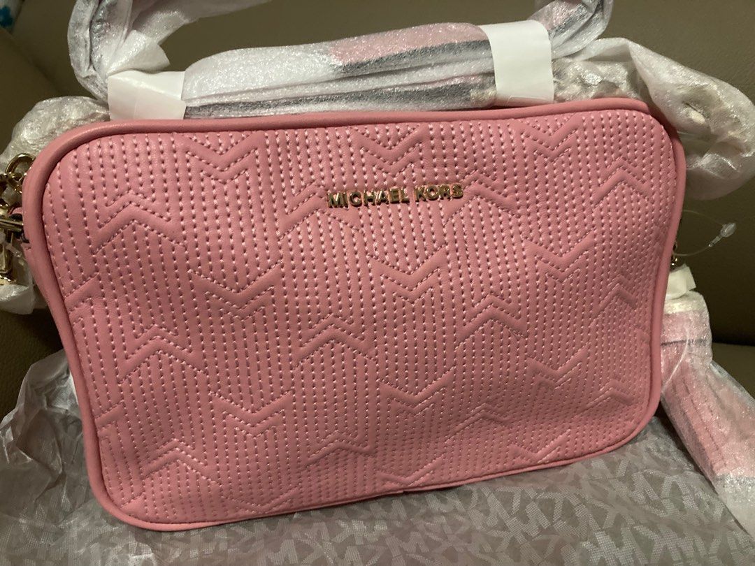 Michael Kors Ginny Medium Deco Quilted Leather Crossbody Bag