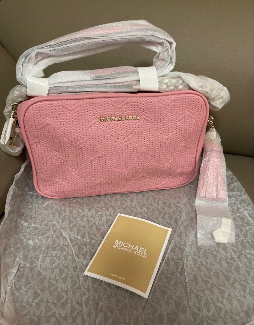 Michael Kors Ginny Medium Deco Quilted Leather Crossbody Bag