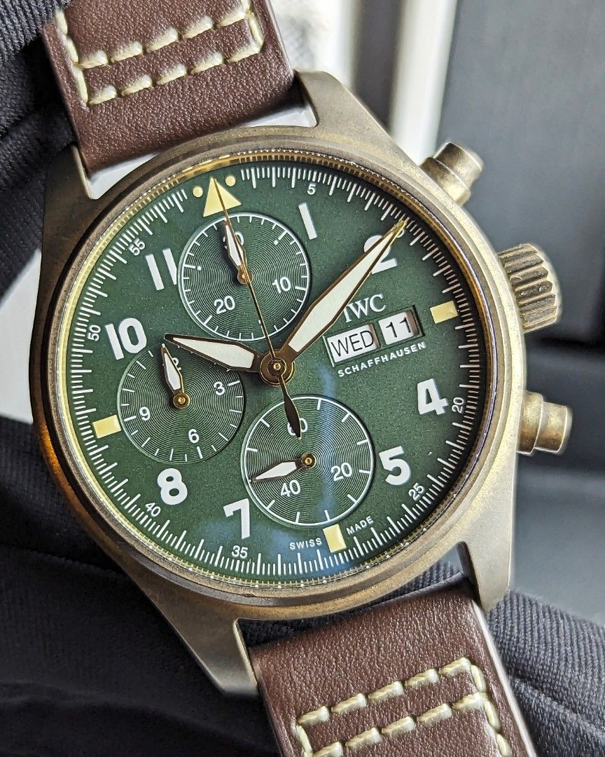 CHEAPEST IWC Bronze Spitfire Pilot Chronograph 41mm IW387902