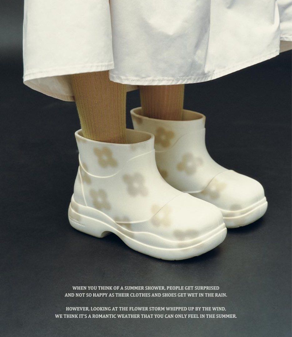 靴 X MINJUKIM FLORAL SHADOW BOOTS LONG Rockfish Weatherwear รองเท้าบูท X Minjukim Floral Shadow Boots