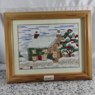 AM68 Wall Decor Embroidered UK Country Home 9"x7" in solid wood frame from UK for 395