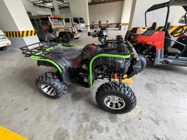 ATV 200CC (Category: Bicycles) located in Manila. Submitted by minidivisoria (Listing ID 1307718574, Image 1). Description: ATV 200CC size "10MAGS TIRES with CRASH GUARD ▪️Engine: 200cc AGY6 4stroke 4x2 ▪️Full Disc Break ▪️Tubeless Tires ▪️LED Headlights/Signal Lights ▪️Gear D, N, R/ CVT Chain Transmission ▪️Automatic ▪️5.0 Liters Fuel Tank Capacity.