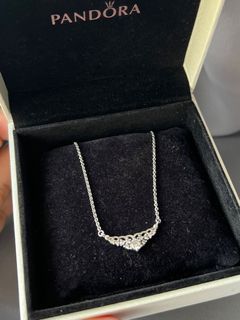 Authentic Pandora Tiara Crown Collier Silver Necklace