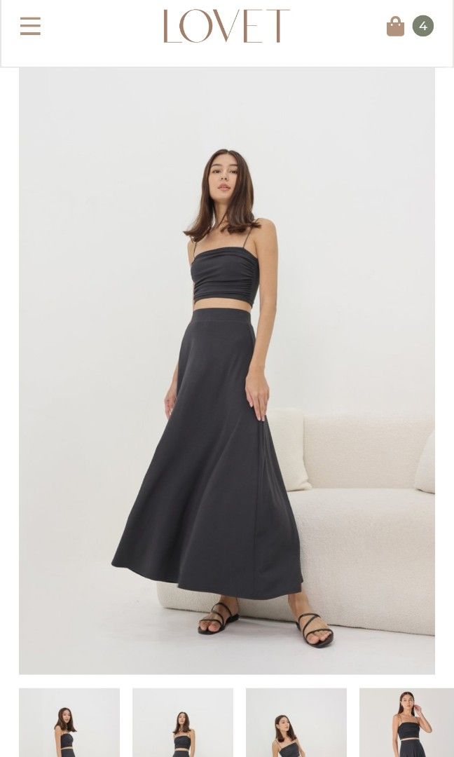 AVA COTTON JERSEY MAXI SKIRT GUN GREY petite Women s Fashion Bottoms Skirts on Carousell
