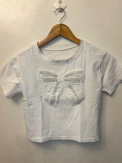 Baby Tee with Embelushed Bow
